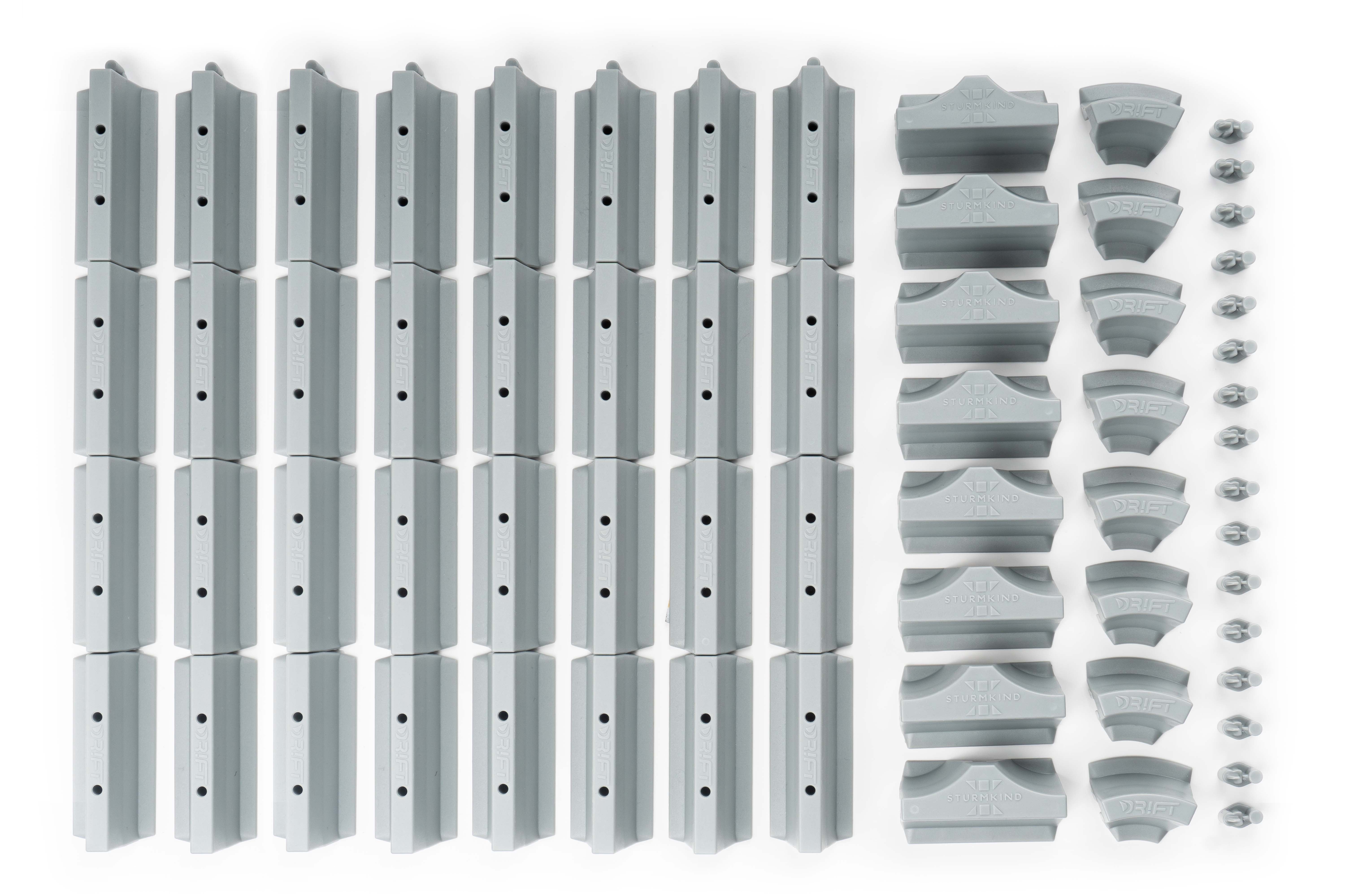Streckenbegrenzung Set - Beton - 64 Teile